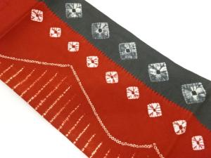 菱に変わり横段・幾何学模様名古屋帯